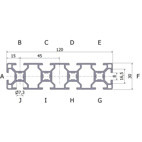 Profil aluminiowy 30x120