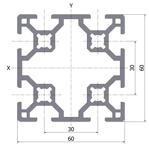 Profil aluminiowy 60x60 8N