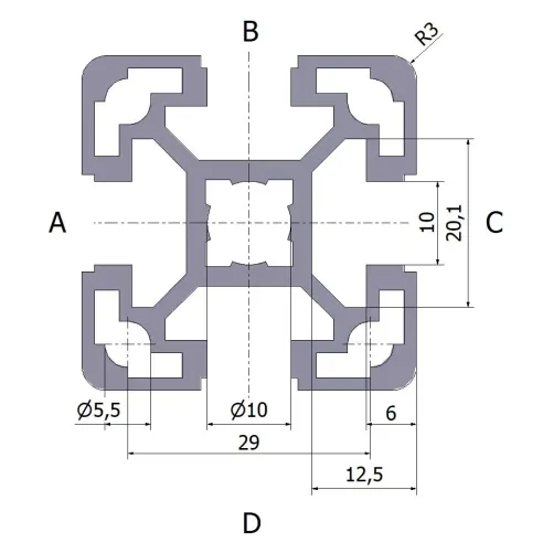 Profil aluminiowy 40x40L