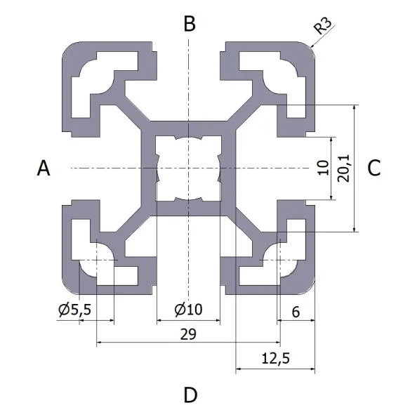 Profil aluminiowy 40x40L