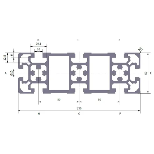 Profil aluminiowy 50x150L