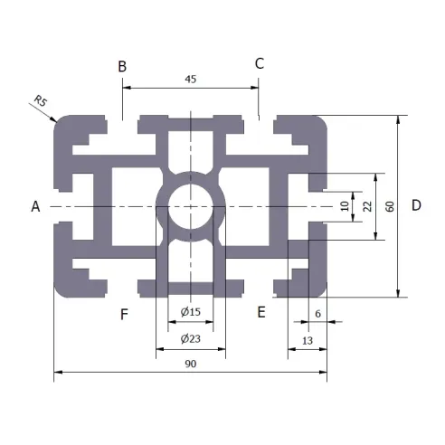Profil aluminiowy 60x90