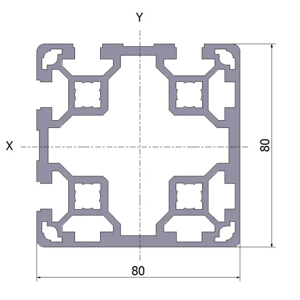 Profil aluminiowy 80x80L 4NVS
