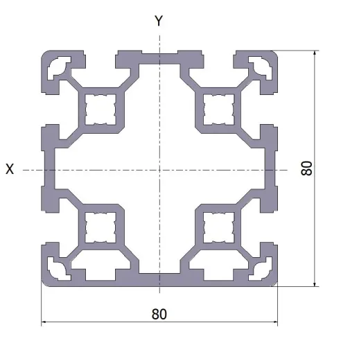 Profil aluminiowy 80x80L 6N