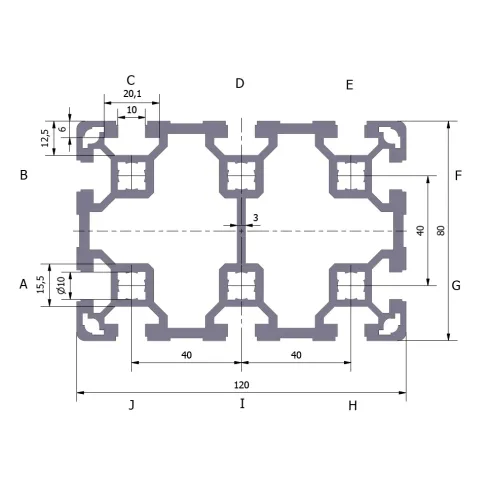 Profil aluminiowy 80x120L