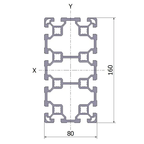 Profil aluminiowy 80x160L