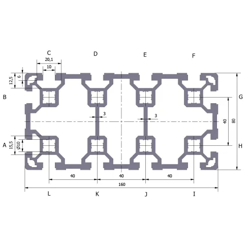 Profil aluminiowy 80x160L