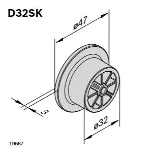 Rolka D32SK czerwona ESD 2