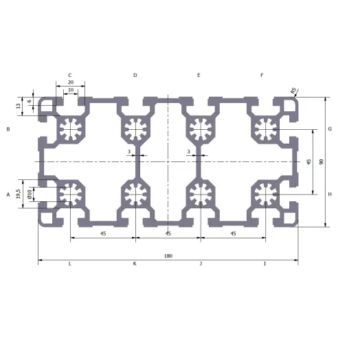 Profil aluminiowy 90x180L