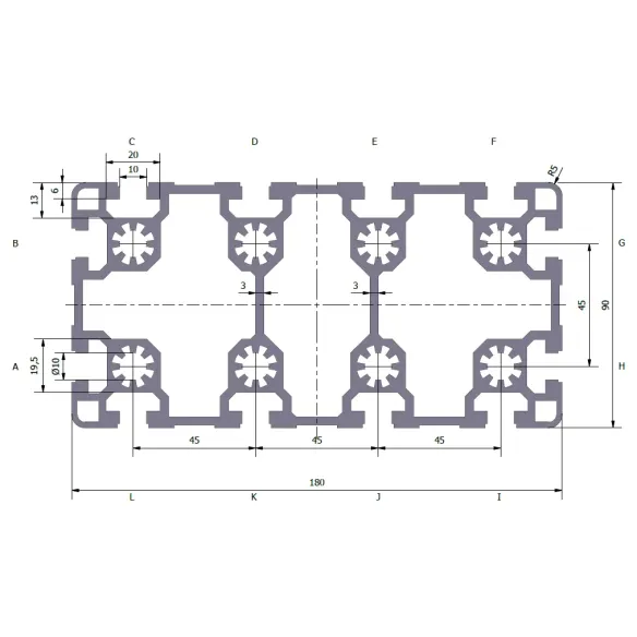 Profil aluminiowy 90x180L