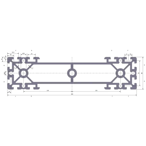 Profil aluminiowy 90x360