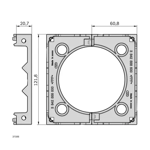 Rozpórka 20x120 szary ostrzegawczy