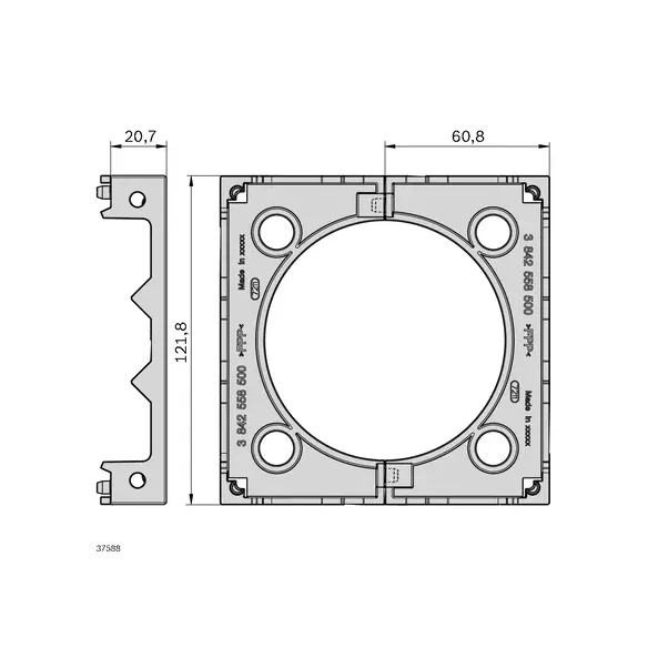 Rozpórka 20x120 szary ostrzegawczy