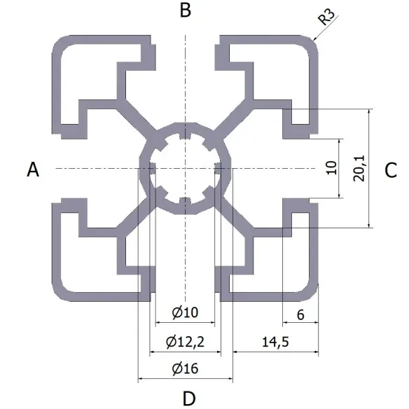 Profil aluminiowy 45x45L czarny anodowany