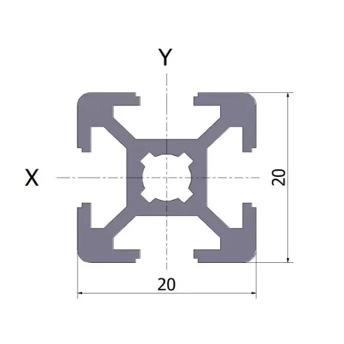 Profil aluminiowy 20x20 czarny anodowany