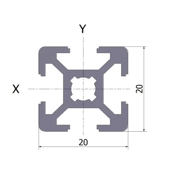 Profil aluminiowy 20x20 czarny anodowany