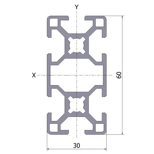 Profil aluminiowy 30x60 czarny anodowany