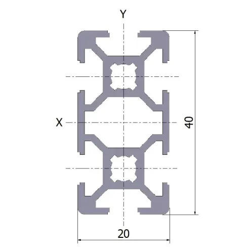 Profil aluminiowy 20x40 czarny anodowany