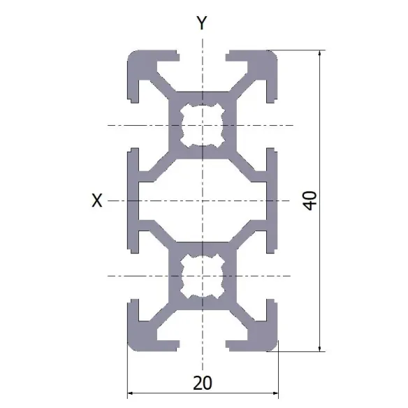 Profil aluminiowy 20x40 czarny anodowany