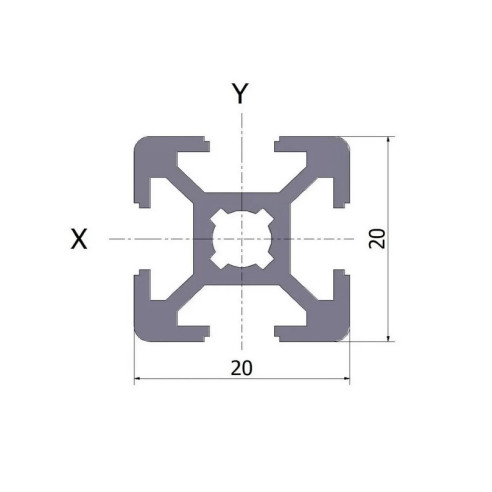 Profil aluminiowy 20x20 20x3000mm