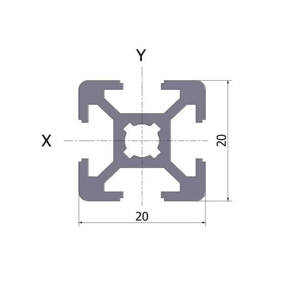 Profil aluminiowy 20x20 20x3000mm