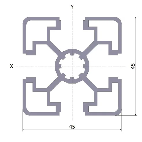 Profil aluminiowy 45x45L 20x6070 mm
