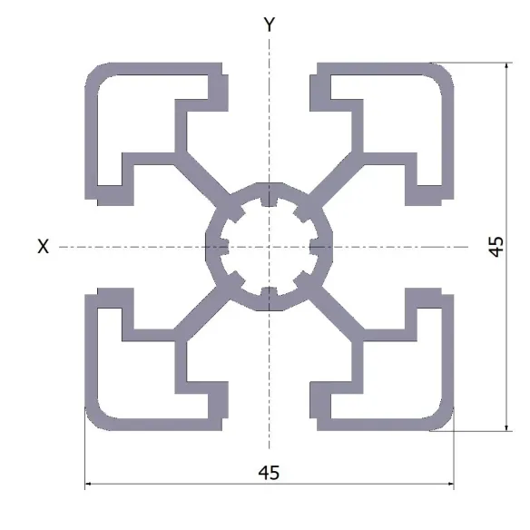 Profil aluminiowy 45x45L 20x6070 mm