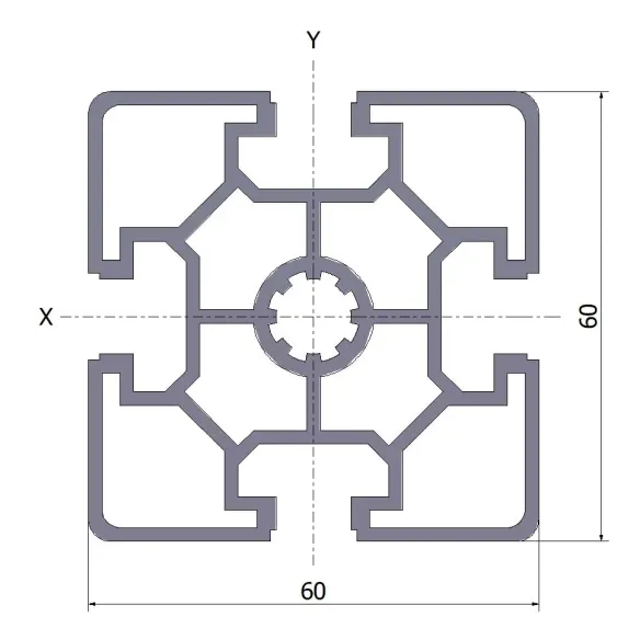 Profil aluminiowy 60x60L 20x6070 mm