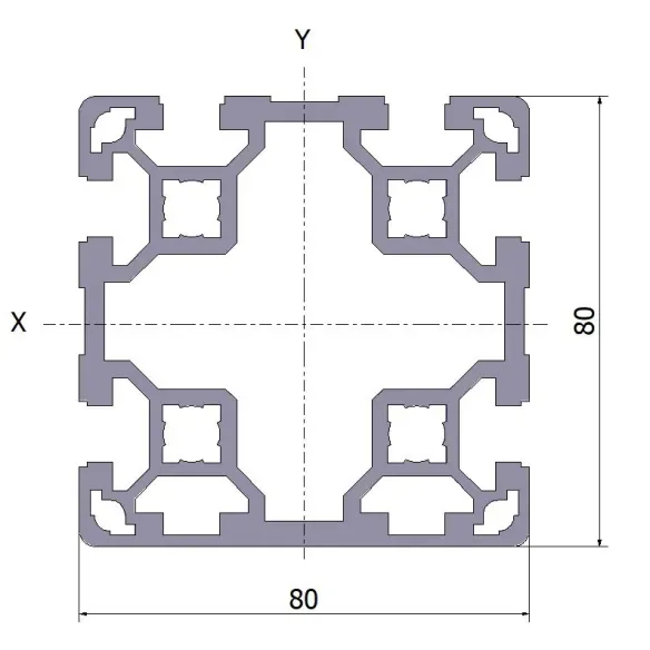 Profil aluminiowy 80x80L 6N 6x6070 mm