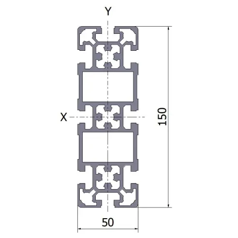 Profil aluminiowy 50x150L 4x6070 mm