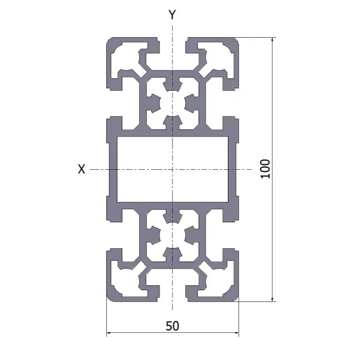 Profil aluminiowy 50x100L 10x6070 mm