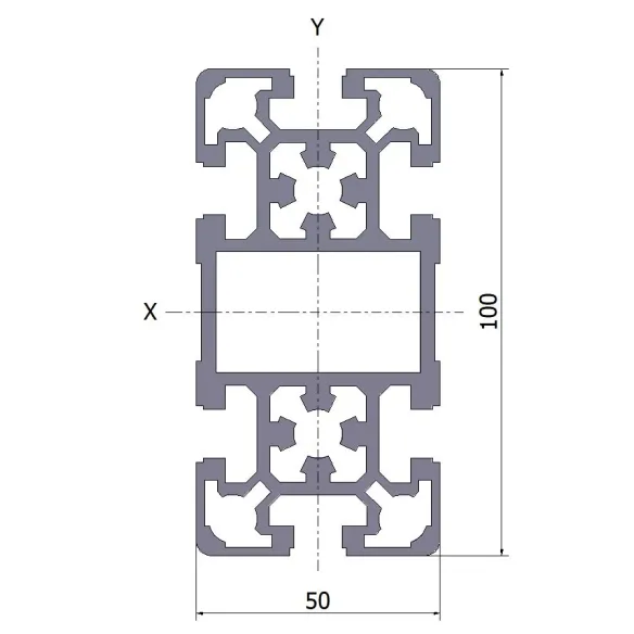 Profil aluminiowy 50x100L 10x6070 mm