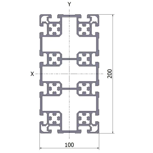Profil aluminiowy 100x200L 3x6070 mm