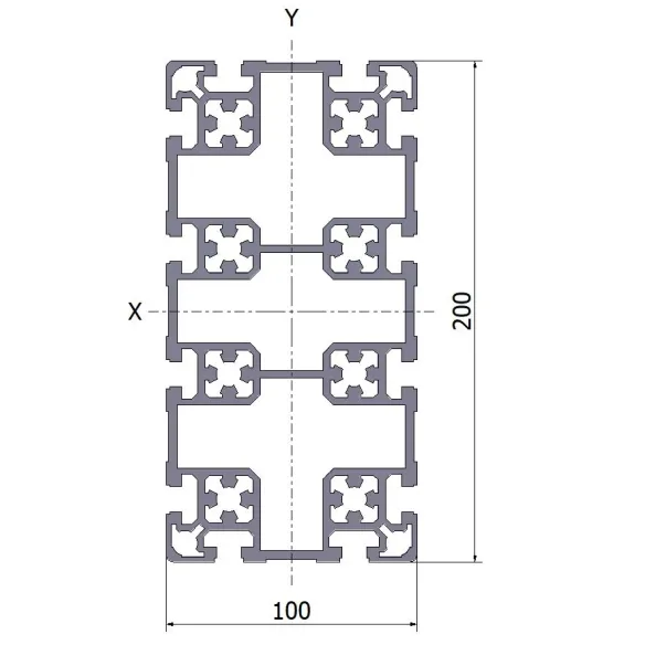 Profil aluminiowy 100x200L 3x6070 mm