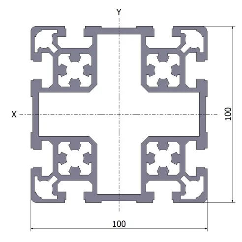 Profil aluminiowy 100x100L 6x6070 mm