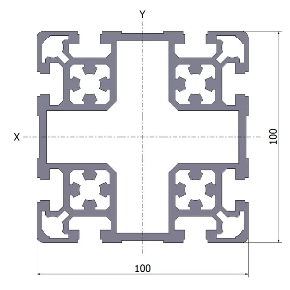 Profil aluminiowy 100x100L 6x6070 mm