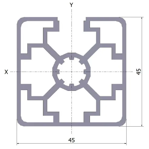Profil aluminiowy 45x45L 1N 20x6070 mm