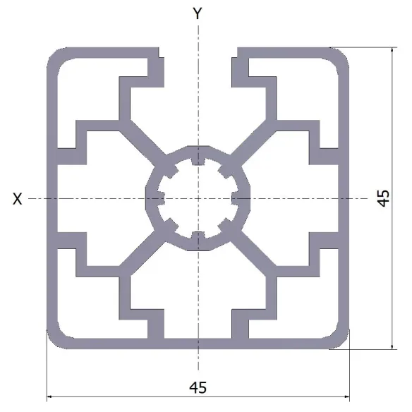 Profil aluminiowy 45x45L 1N 20x6070 mm