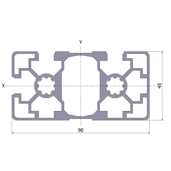 Profil aluminiowy 45x90L 3NVS 12x6070 mm