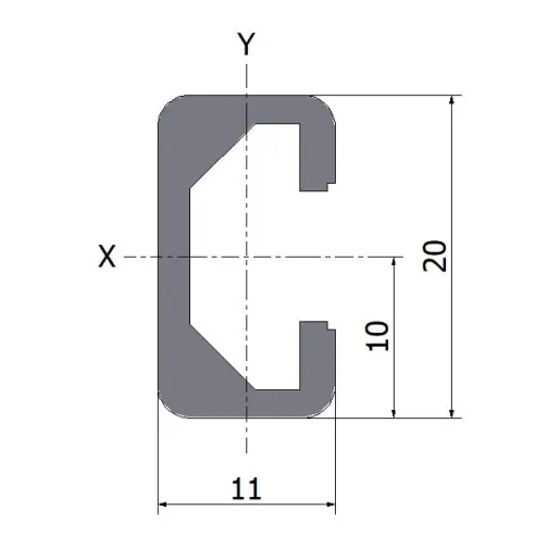 Profil aluminiowy 11x20 10x2000 mm