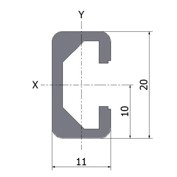 Profil aluminiowy 11x20 10x2000 mm