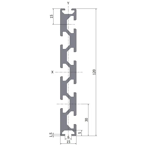 Profil aluminiowy 15x120 10x3000 mm