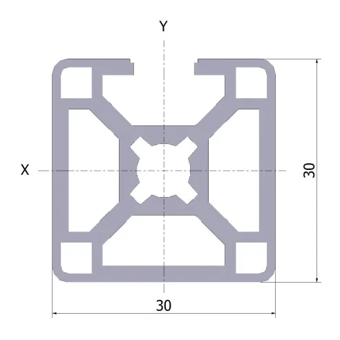 Profil aluminiowy 30x30 1N 20x6070 mm