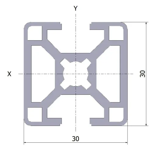 Profil aluminiowy 30x30 2N 20x6070 mm