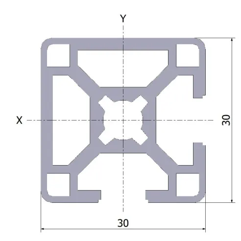 Profil aluminiowy 30x30 2NVS 20x6070 mm