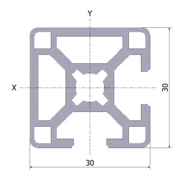 Profil aluminiowy 30x30 2NVS 20x6070 mm