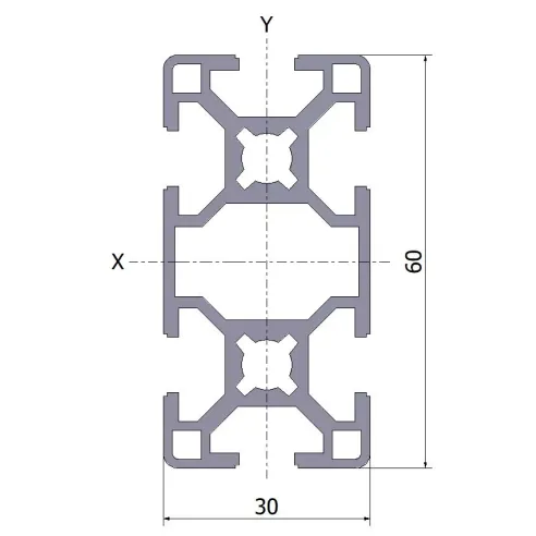 Profil aluminiowy 30x60 10x6070 mm