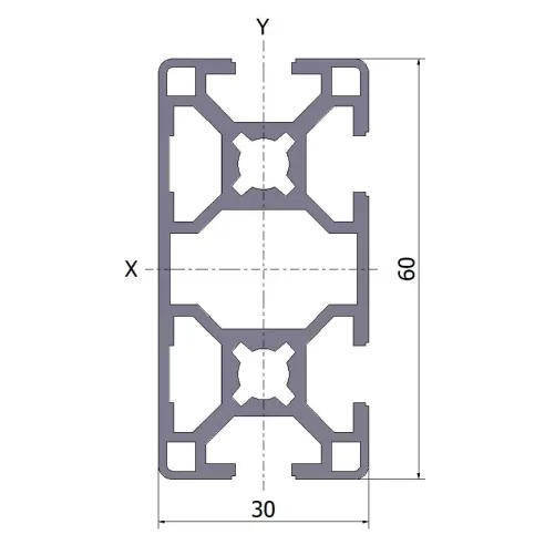 Profil aluminiowy 30x60 4N 10x6070 mm