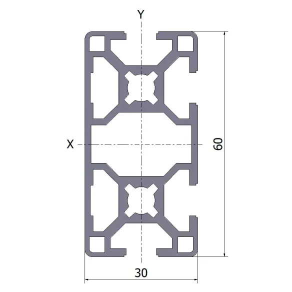 Profil aluminiowy 30x60 4N 10x6070 mm