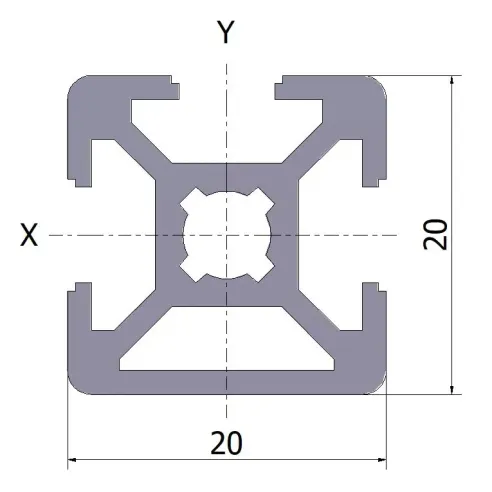 Profil aluminiowy 20x20 3N 20x3000 mm